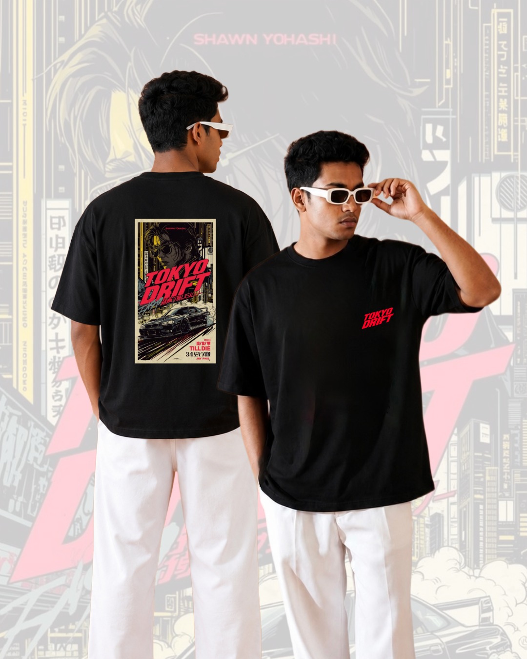 Premium Cotton Drop Shoulder T-Shirt for Men | 170 GSM Oversized Casual Tee | Soft & Comfortable