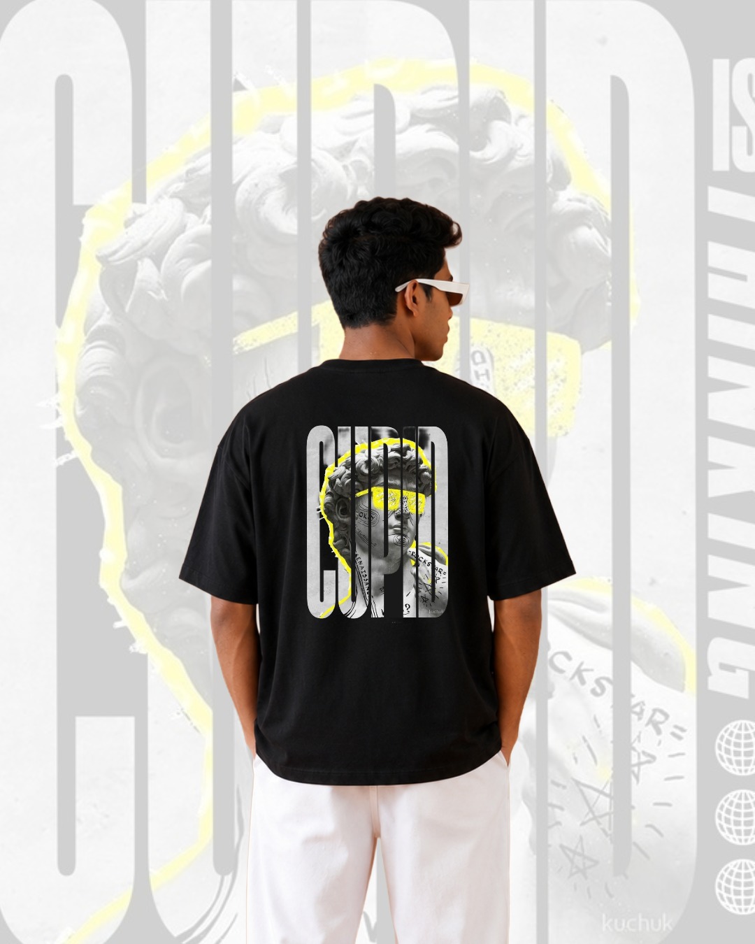Premium Cotton Drop Shoulder T-Shirt for Men | 170 GSM Oversized Casual Tee | Soft & Comfortable