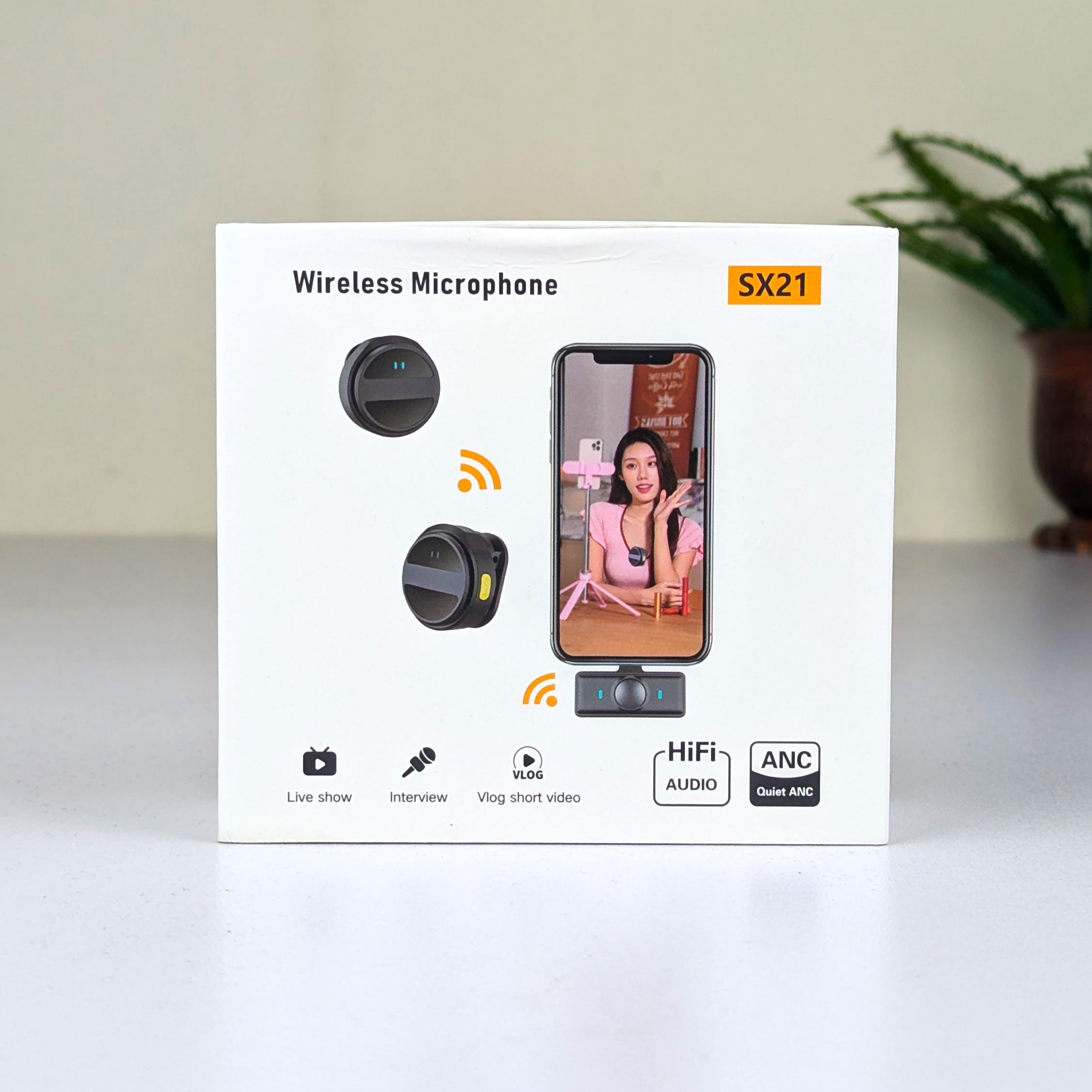 SX21-New 2-in-1 Wireless Lavalier Microphone | Dual Mic | Type-C