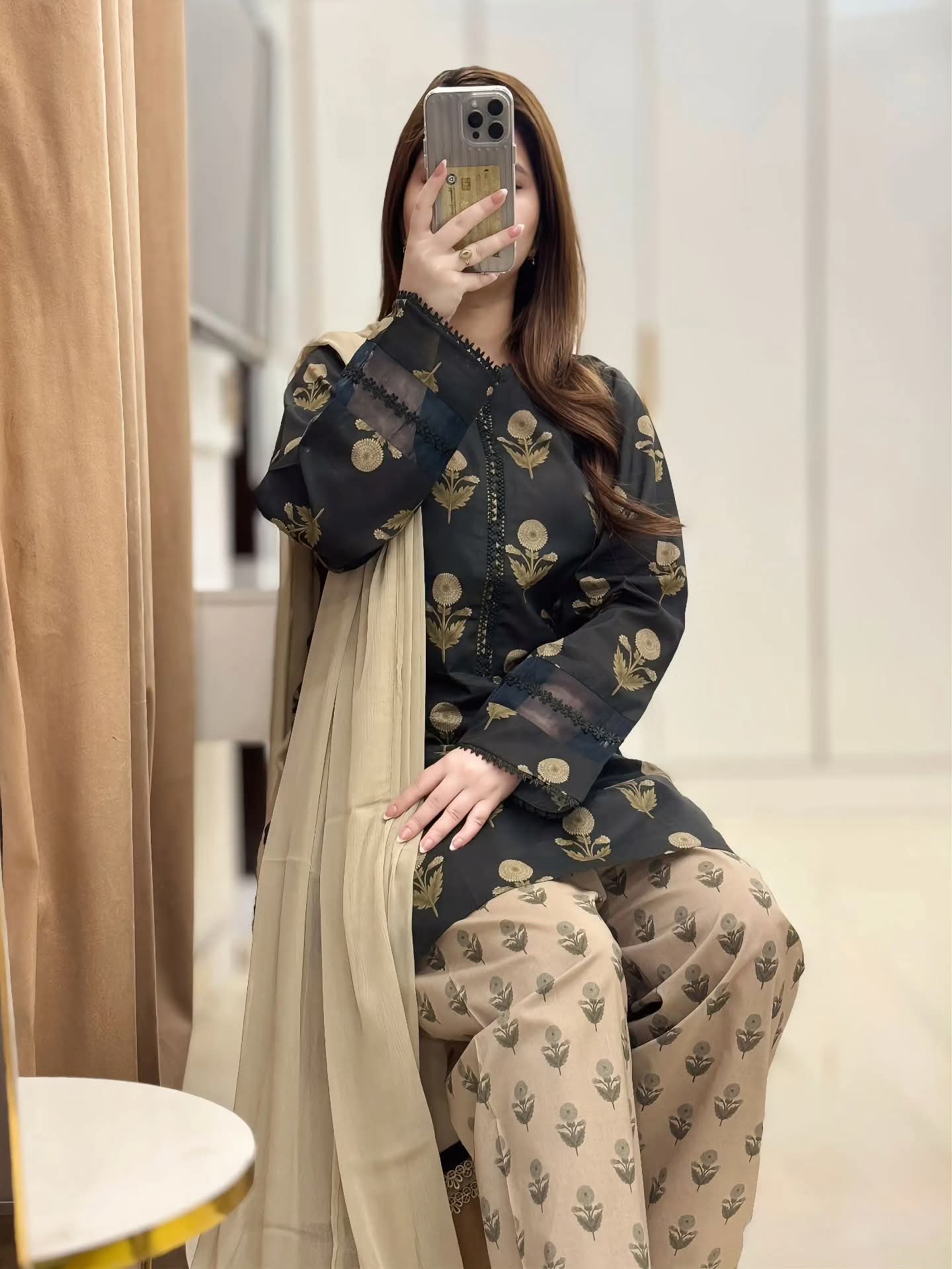Digital Printed Three Piece for Women – Premium Floral Print with Lace Work